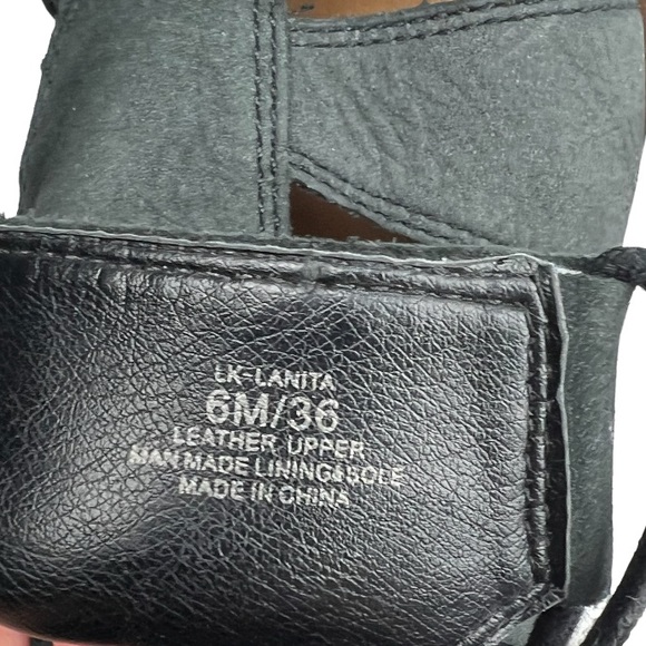 Lucky Brand Lanita Black Leather Ankle Lace Up Booties Gladiator Sz: 6M - Picture 11 of 11